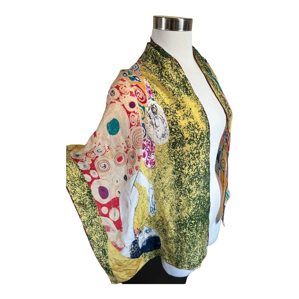 Gustav Klimt Abandoned Hope II Long Silk Scarf Wrap Art To Wear - Picture 4 of 4